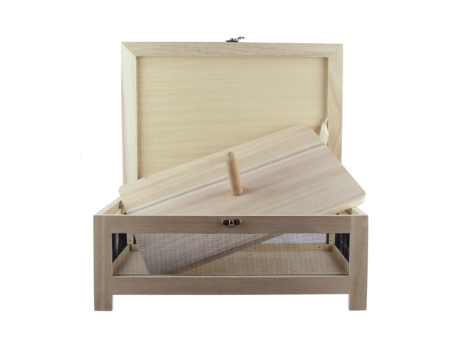 Käsekiste mit Serviertablett aus Holz