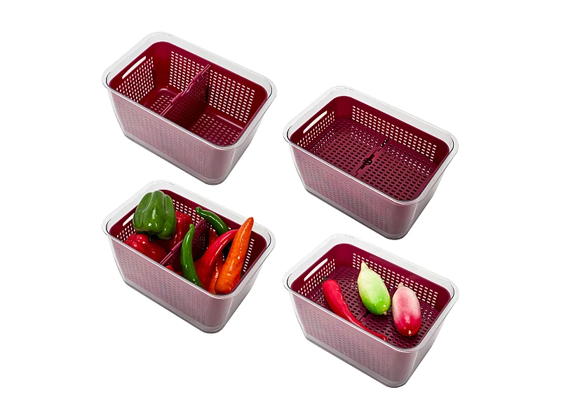 Boite Fraicheur Fruit Legume 2 Compartiments Violet