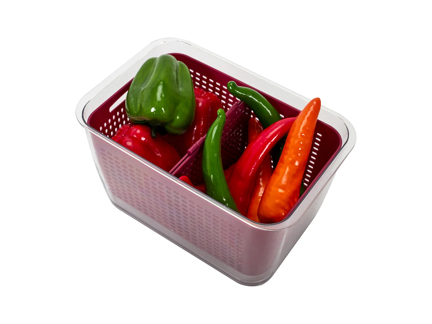 Boite Fraicheur Fruit Legume 2 Compartiments Violet