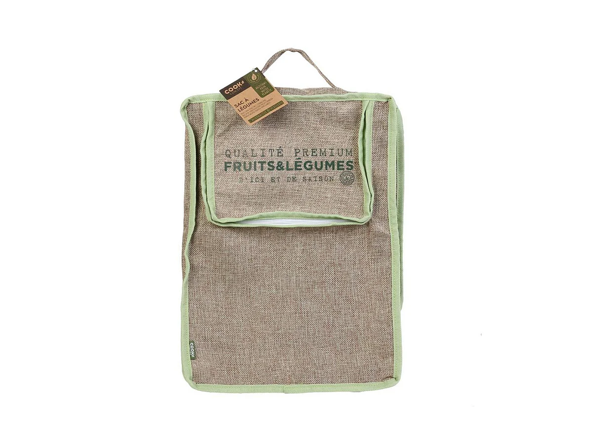 Sac de Conservation - COOK CONCEPT - Réutilisable - Beige et Vert