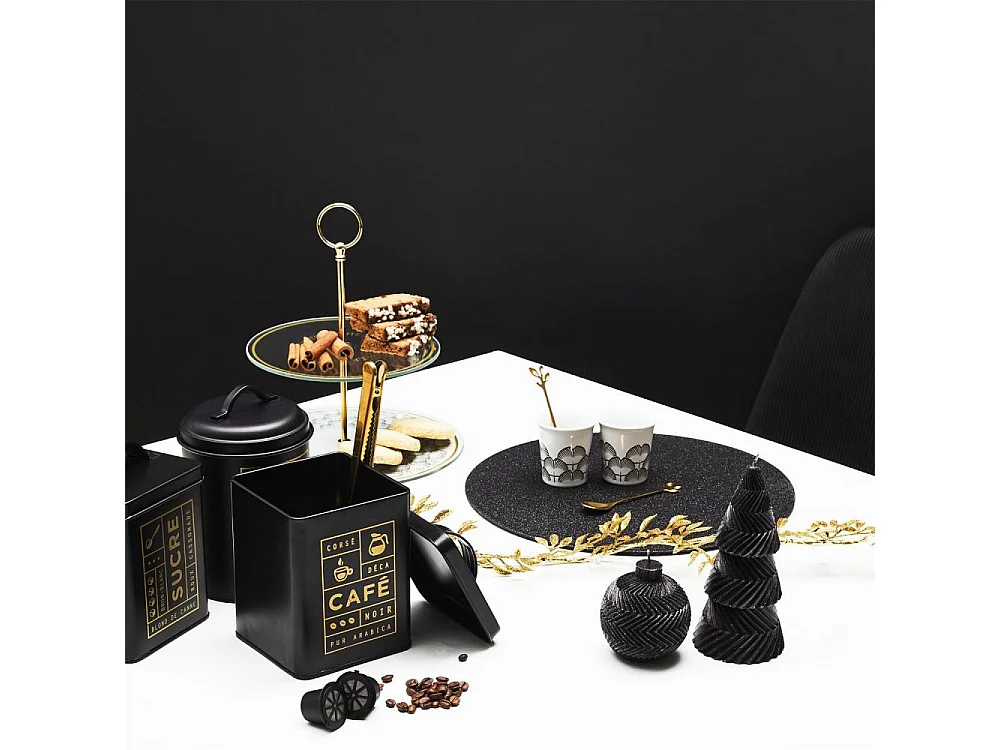 Boite en métal noir mat Nora (Lot de 2)