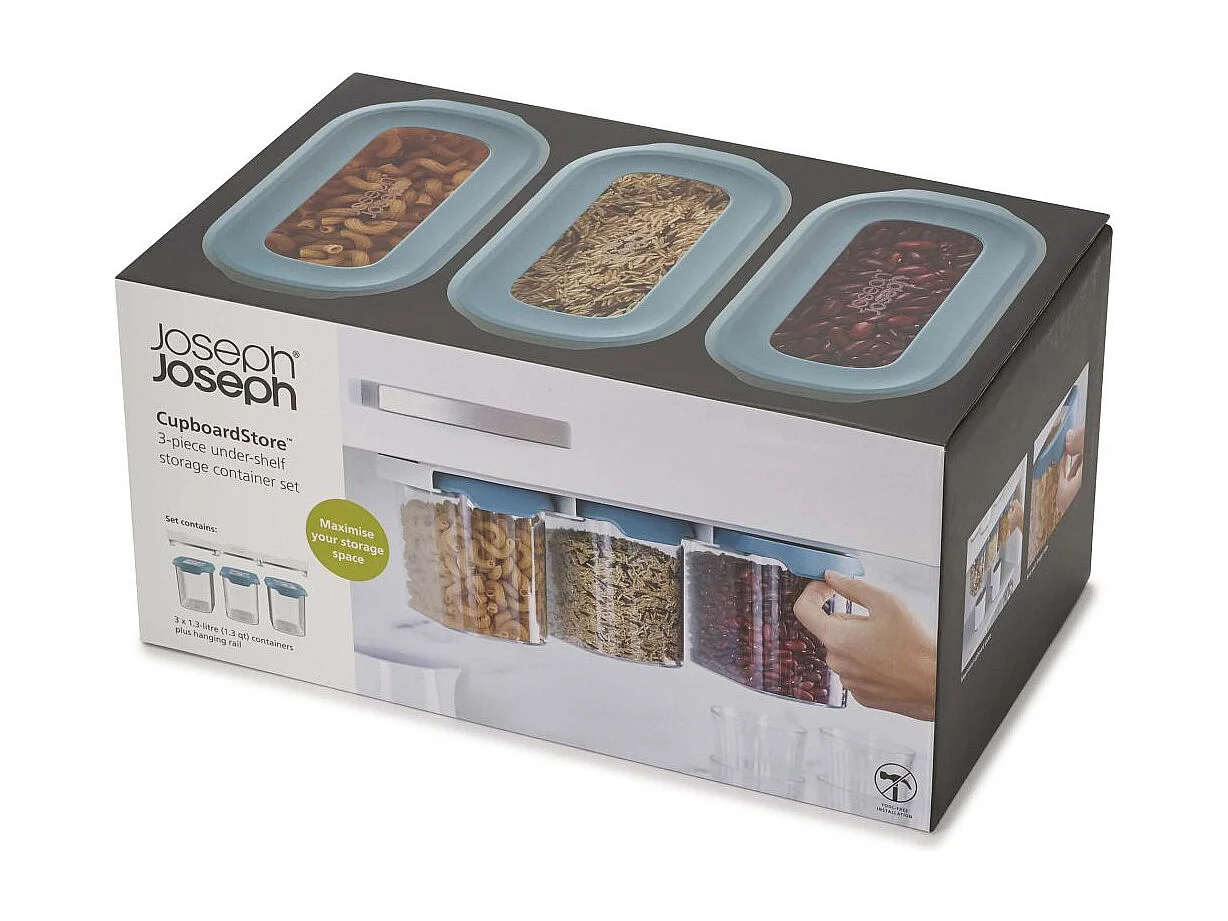 Lot de 3 boîtes de conservation sous étagère CuboardStore Boîtes de 1.3 litres