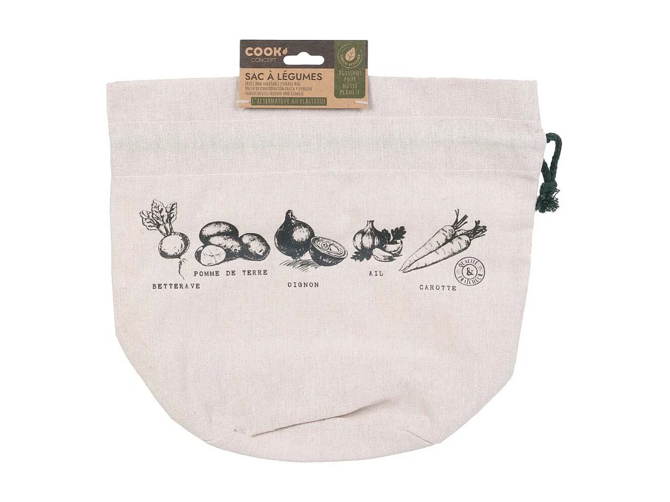 Sac de Conservation "Réutilisable" 26cm Blanc