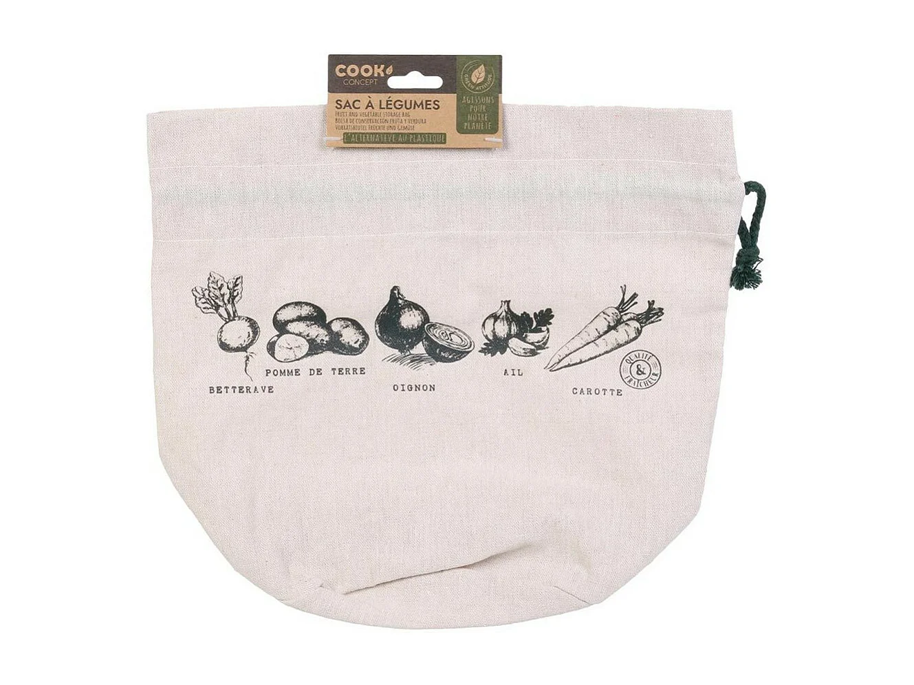 Sac de Conservation "Réutilisable" 26cm Blanc