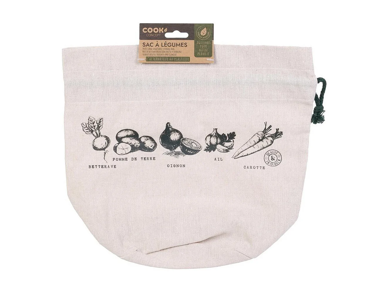 Sac de Conservation "Réutilisable" 26cm Blanc