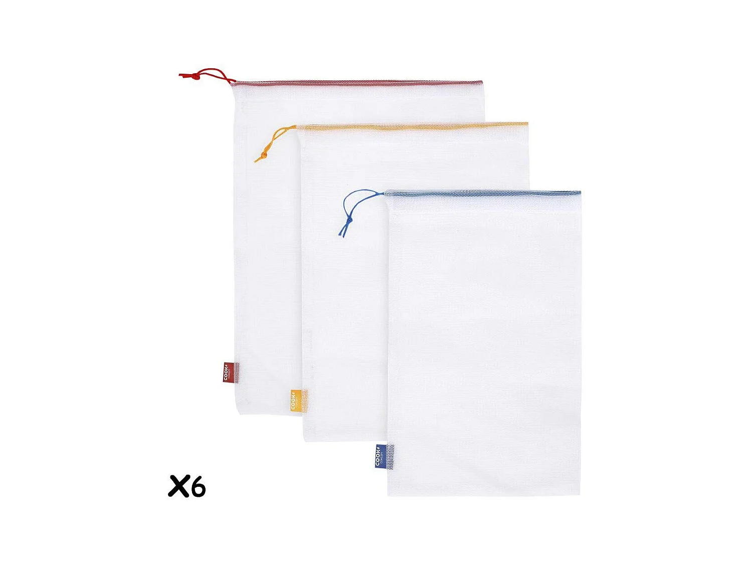 Lot de 6 Sacs Réutilisables "Utile" 41cm Multicolore