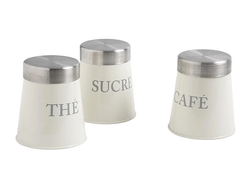 Boîtes de conservation thé sucre café (Lot de 3)