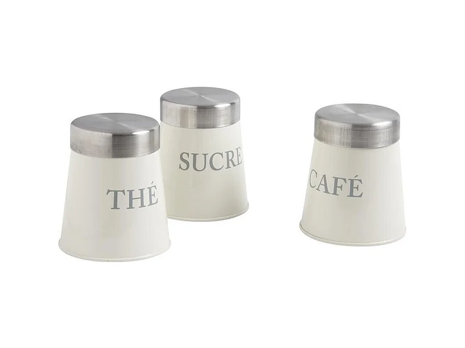 Boîtes de conservation thé sucre café (Lot de 3)