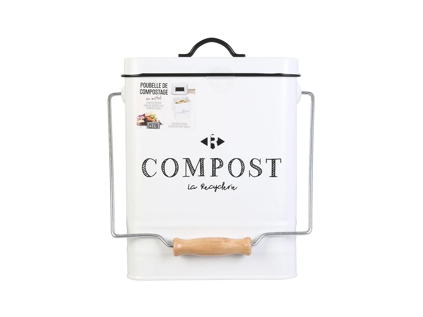 Bidone per compost vintage da 5 litri