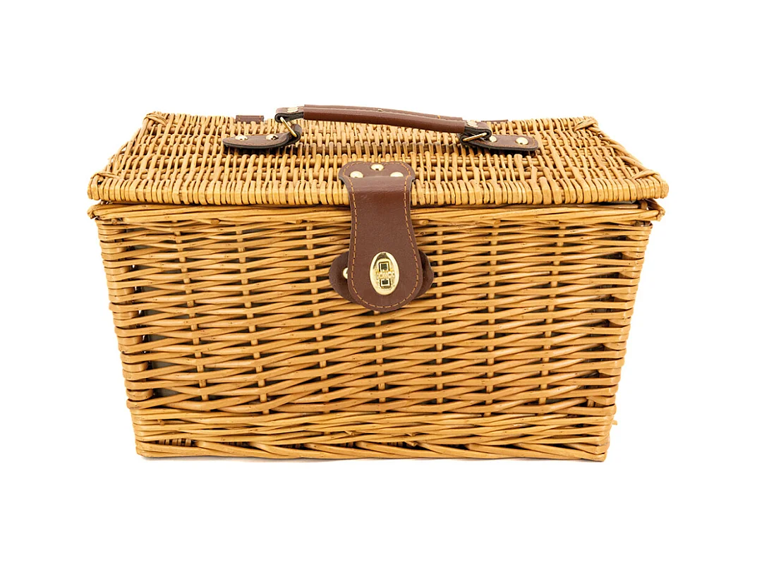 Panier de pique-nique 4 couverts en osier teinté
