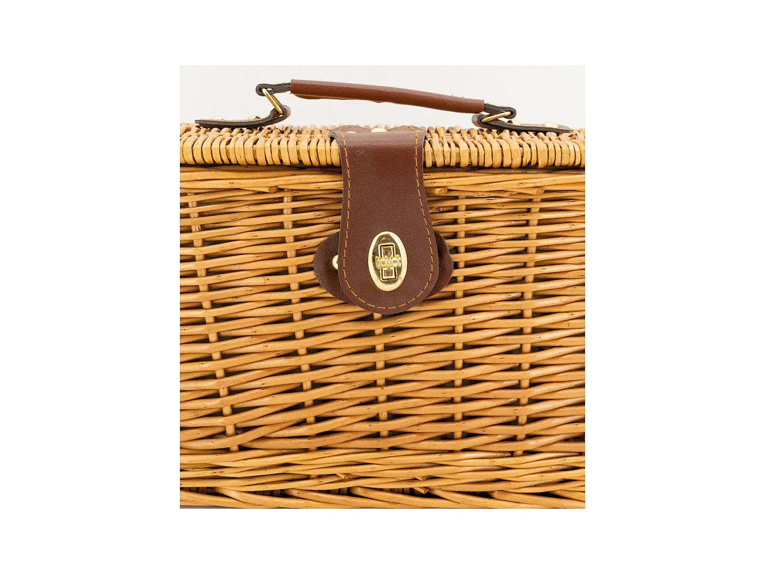 Panier de pique-nique 4 couverts en osier teinté