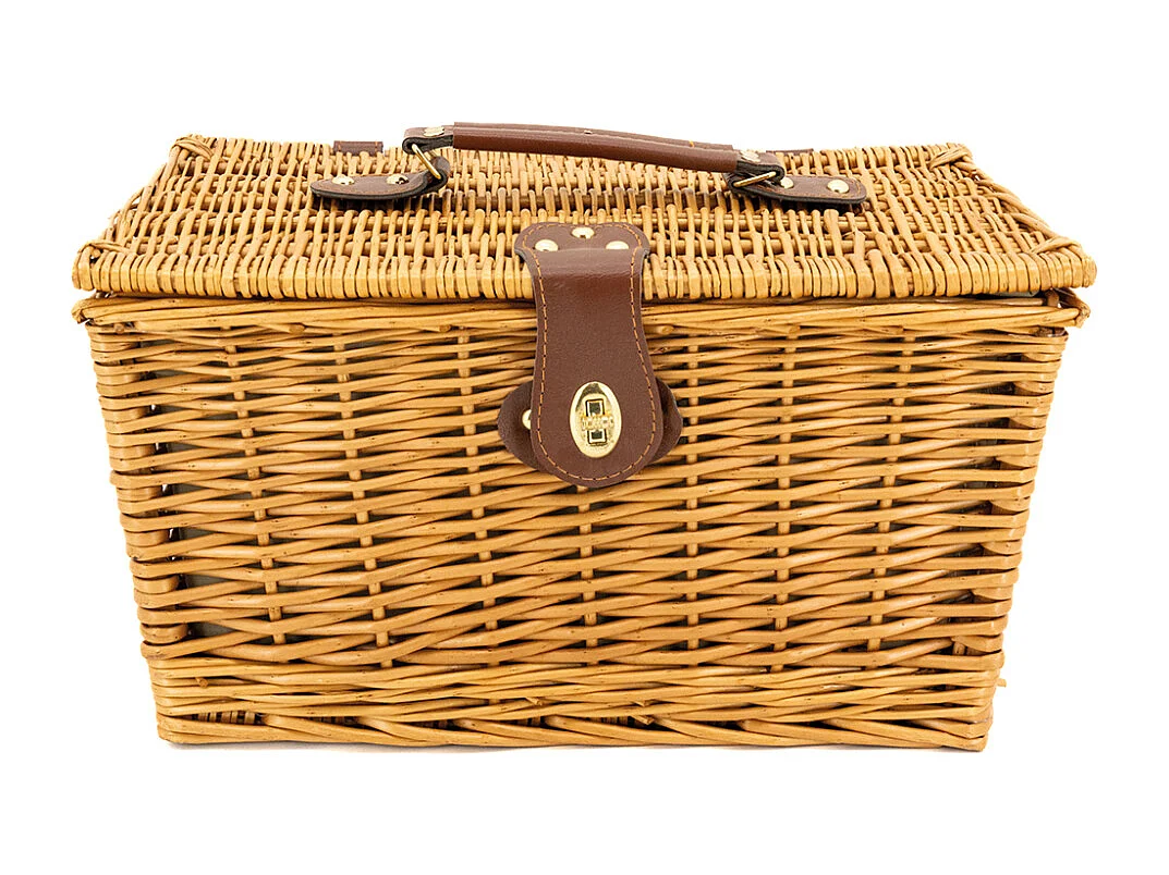 Panier de pique-nique 4 couverts en osier teinté