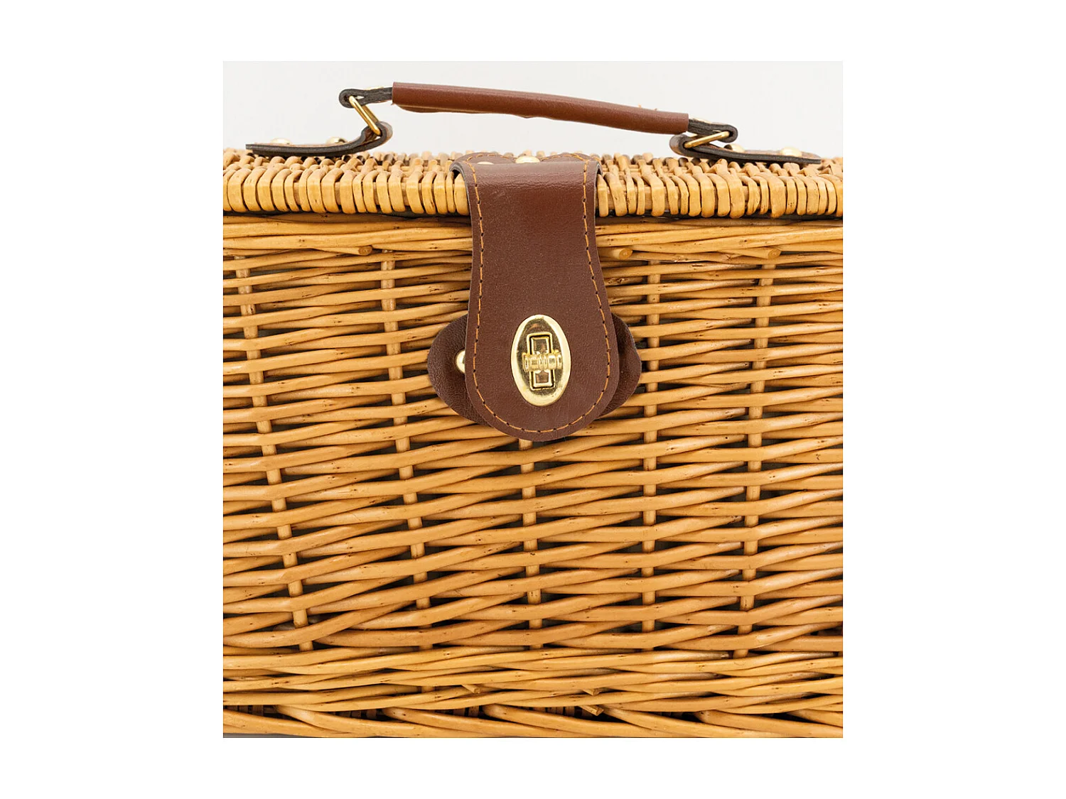 Panier de pique-nique 4 couverts en osier teinté