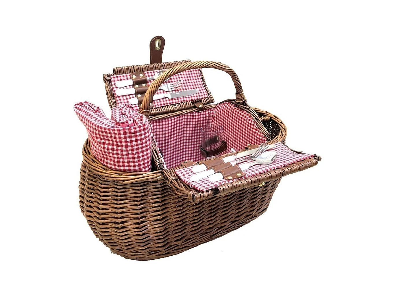 Panier pique-nique en osier naturel Vichy