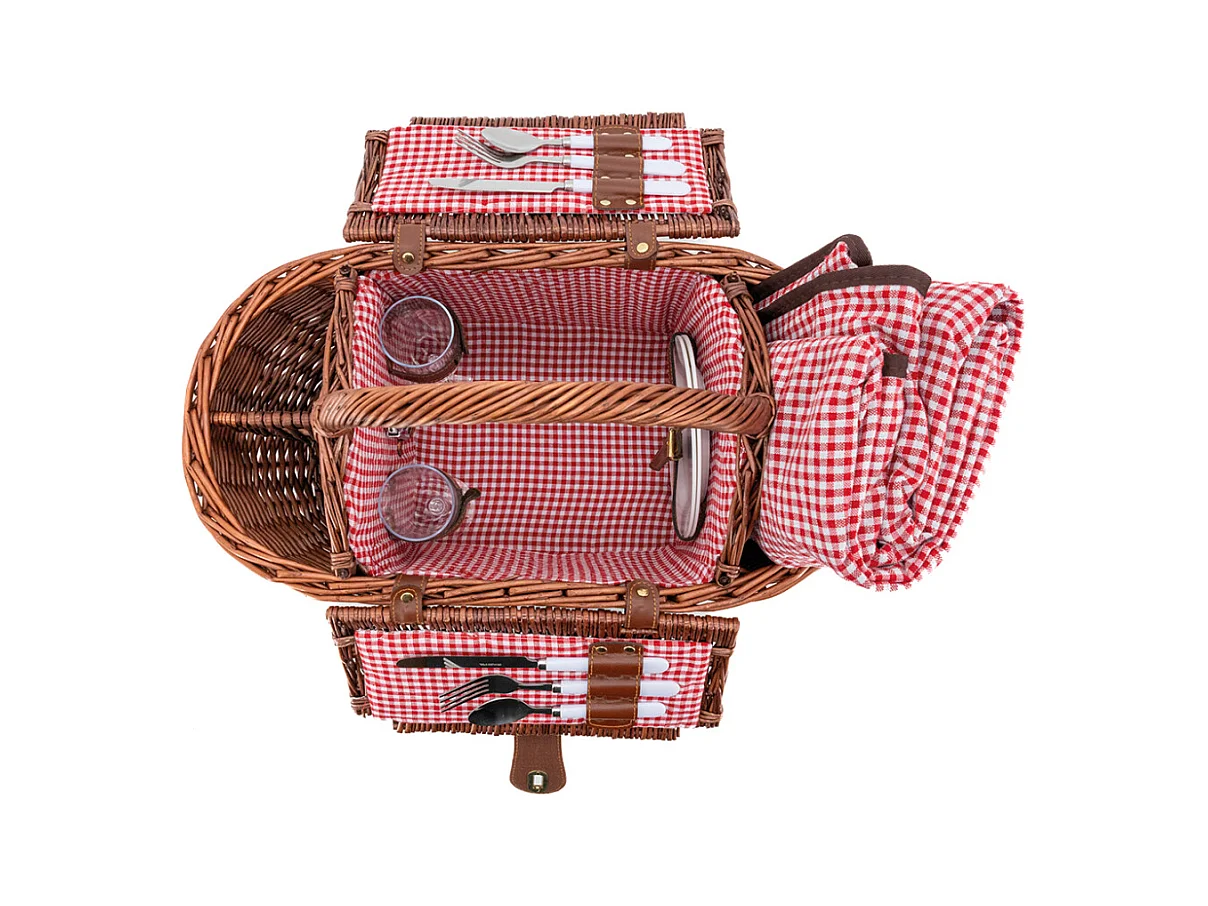 Panier pique-nique en osier naturel Vichy