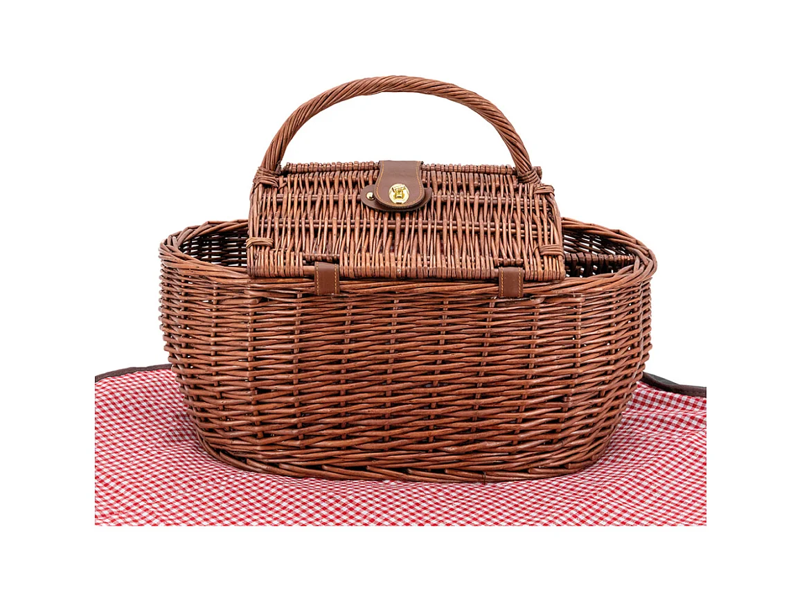 Panier pique-nique en osier naturel Vichy