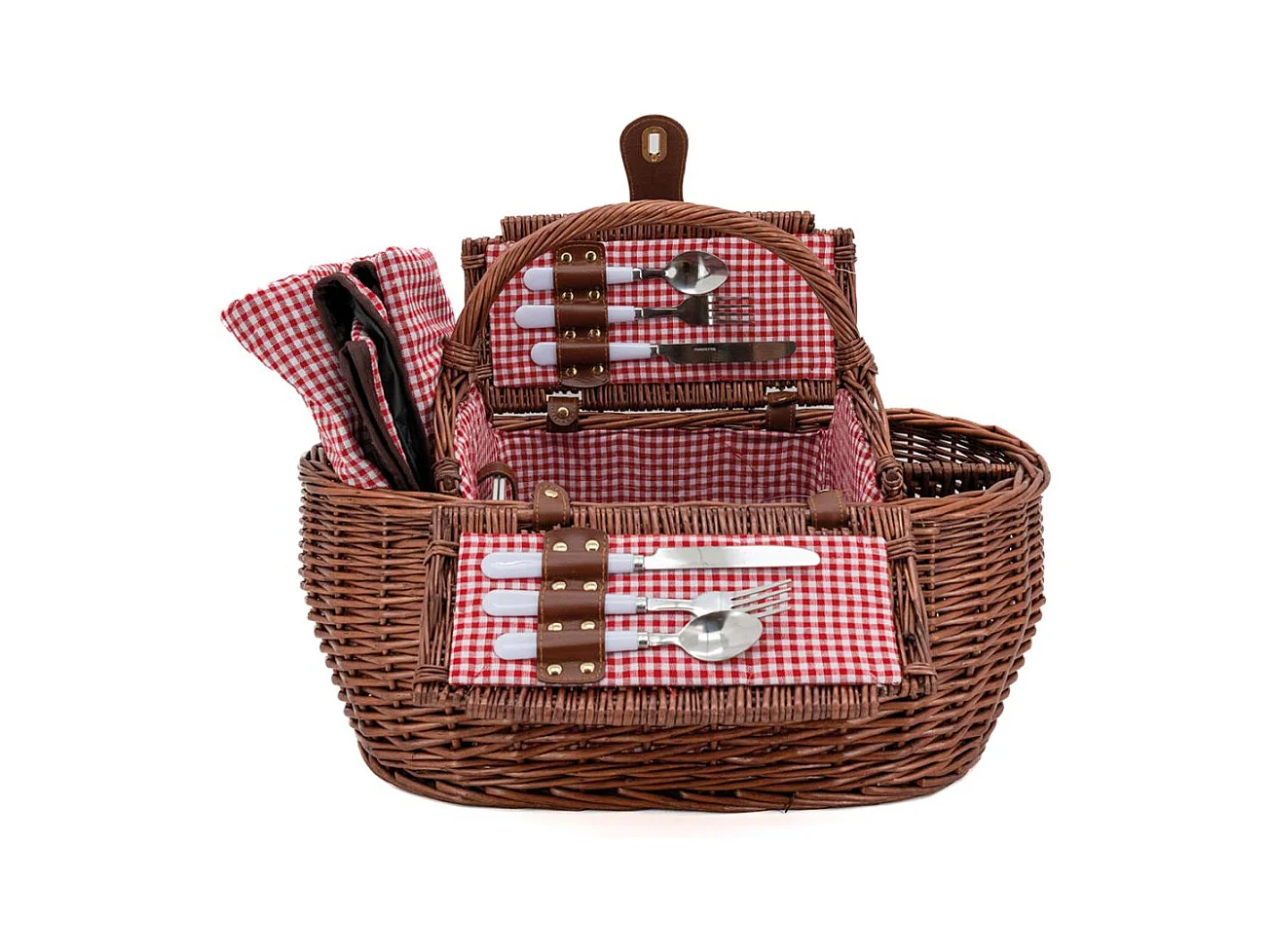 Panier pique-nique en osier naturel Vichy