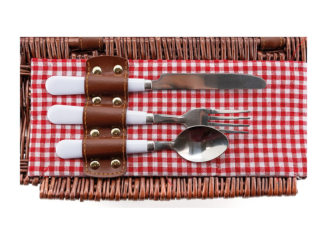 Panier pique-nique en osier naturel Vichy