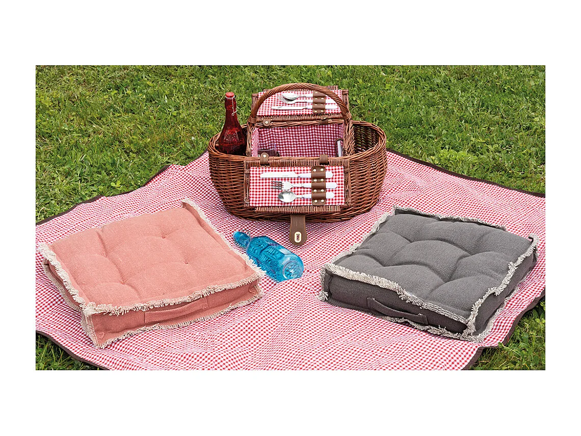 Panier pique-nique en osier naturel Vichy