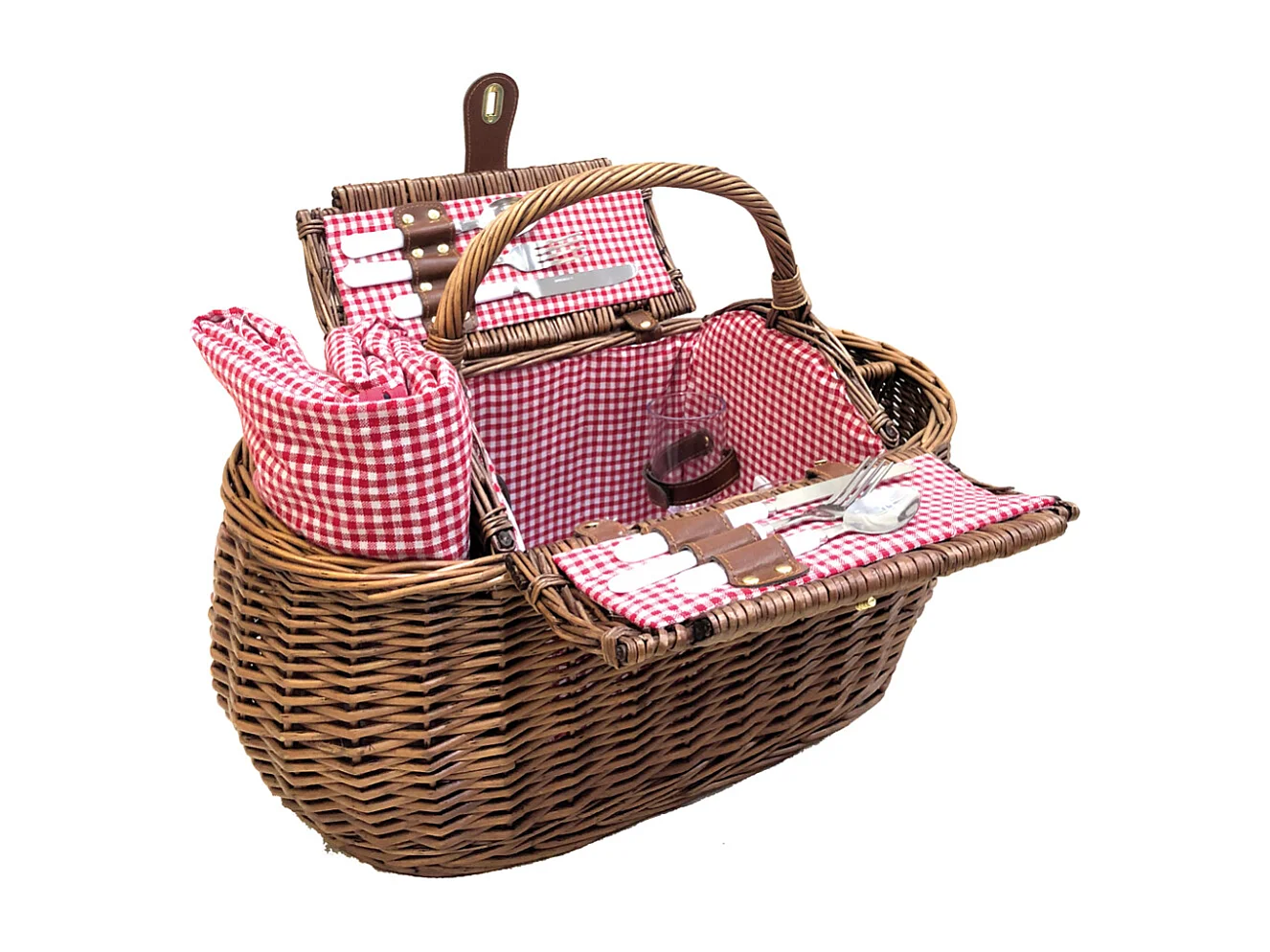 Panier pique-nique en osier naturel Vichy