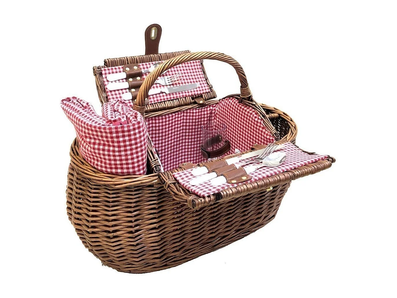 Panier pique-nique en osier naturel Vichy