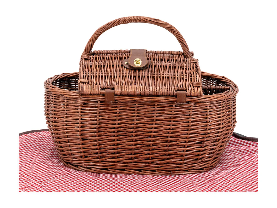 Panier pique-nique en osier naturel Vichy
