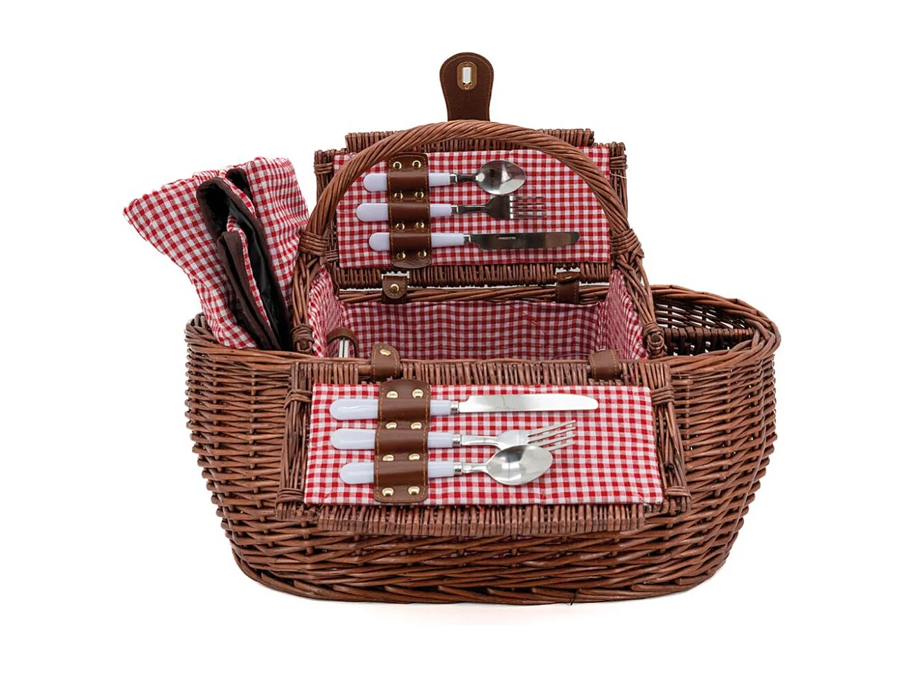 Panier pique-nique en osier naturel Vichy
