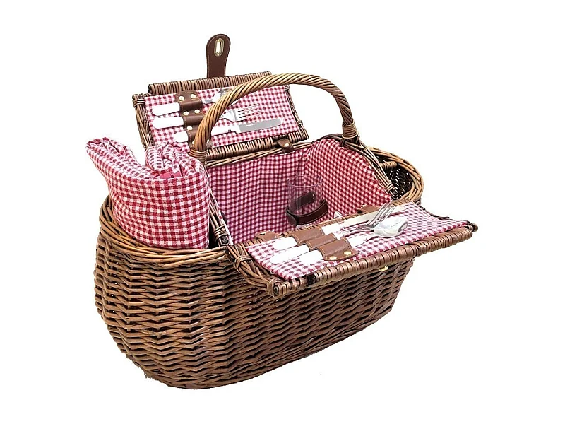 Panier pique-nique en osier naturel Vichy