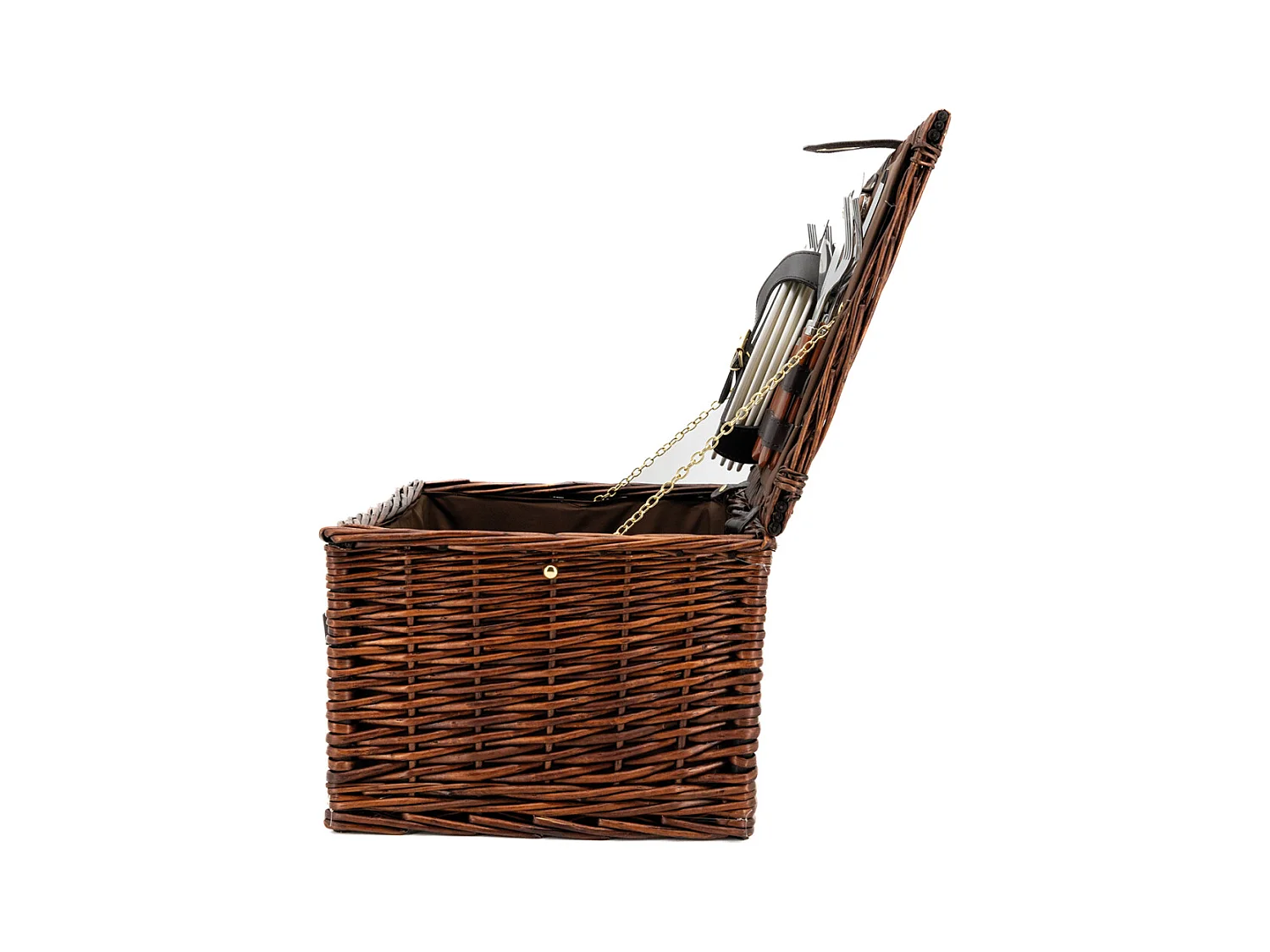 Panier à pique-nique 4 couverts en osier teinté