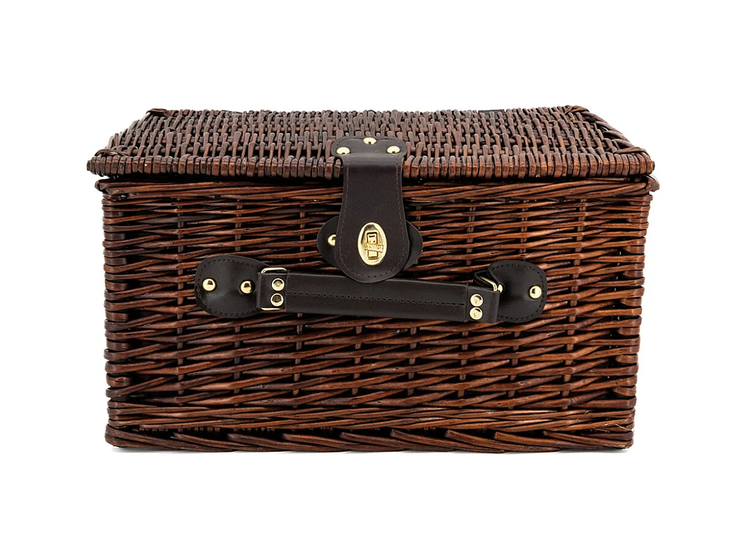 Panier à pique-nique 4 couverts en osier teinté
