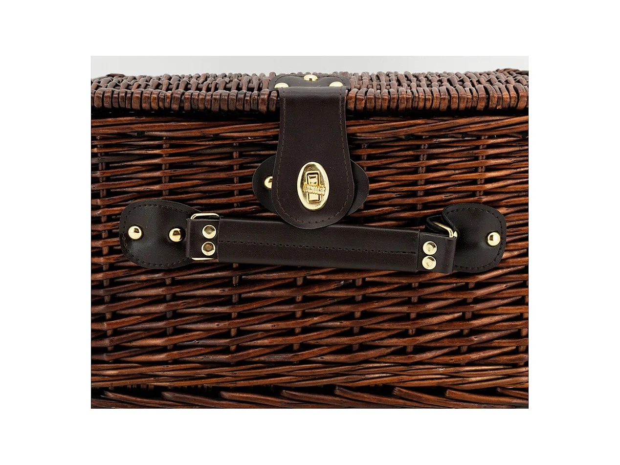 Panier à pique-nique 4 couverts en osier teinté