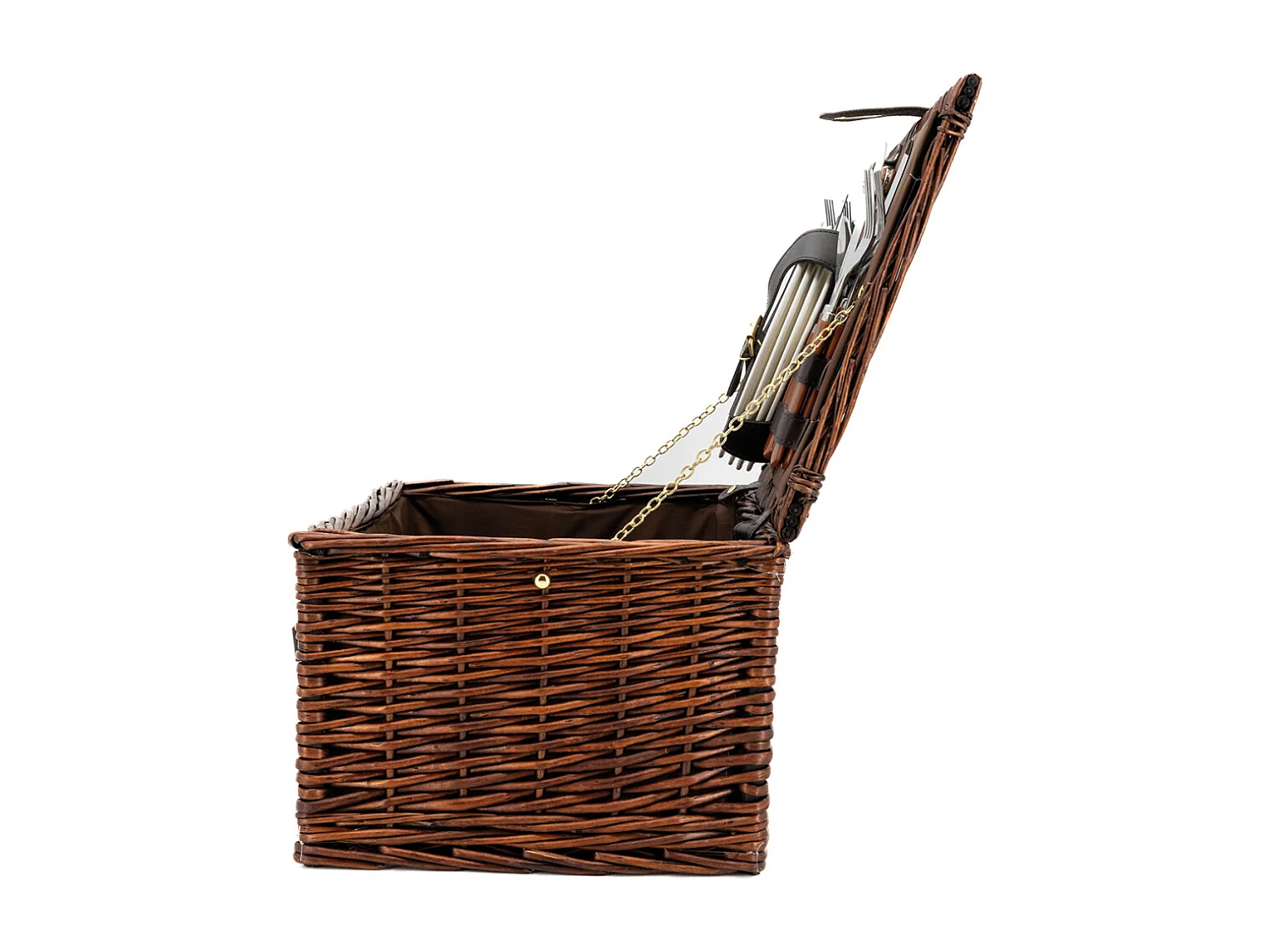 Panier à pique-nique 4 couverts en osier teinté