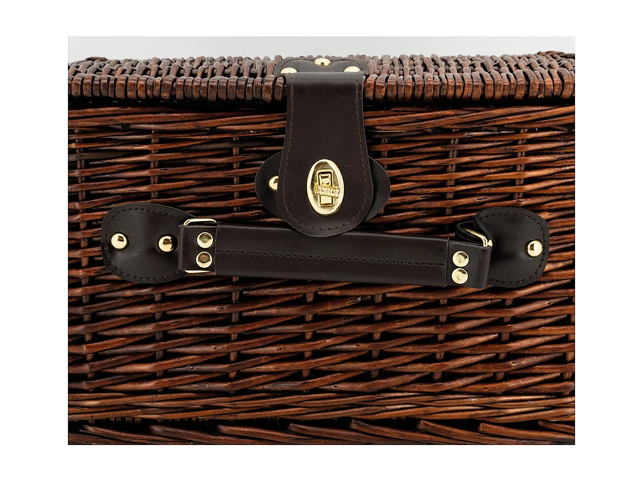 Panier à pique-nique 4 couverts en osier teinté