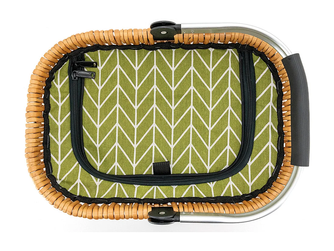 Panier isotherme à anse pliable en osier