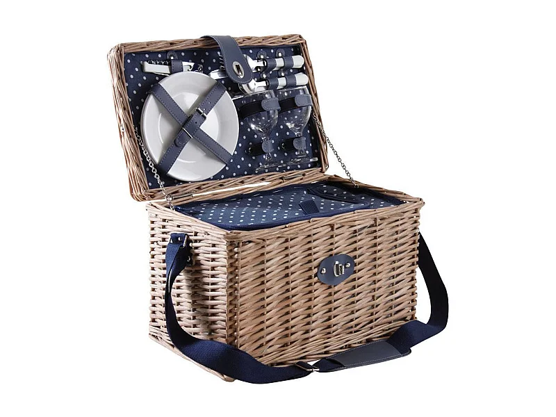 Panier pique-nique en osier gris