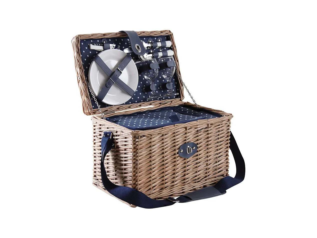 Panier pique-nique en osier gris