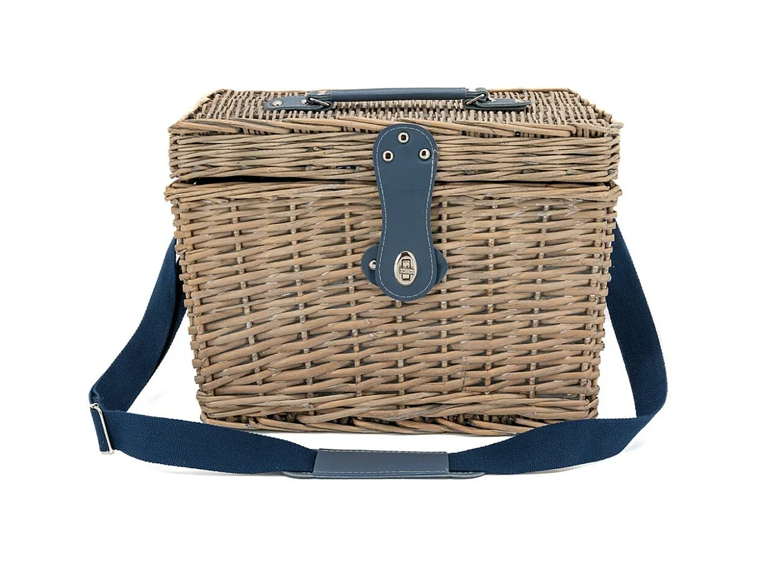 Panier pique-nique en osier gris