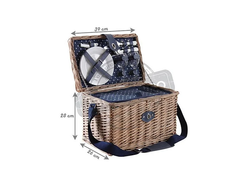 Panier pique-nique en osier gris