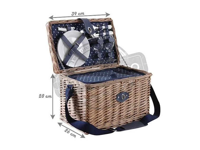 Panier pique-nique en osier gris