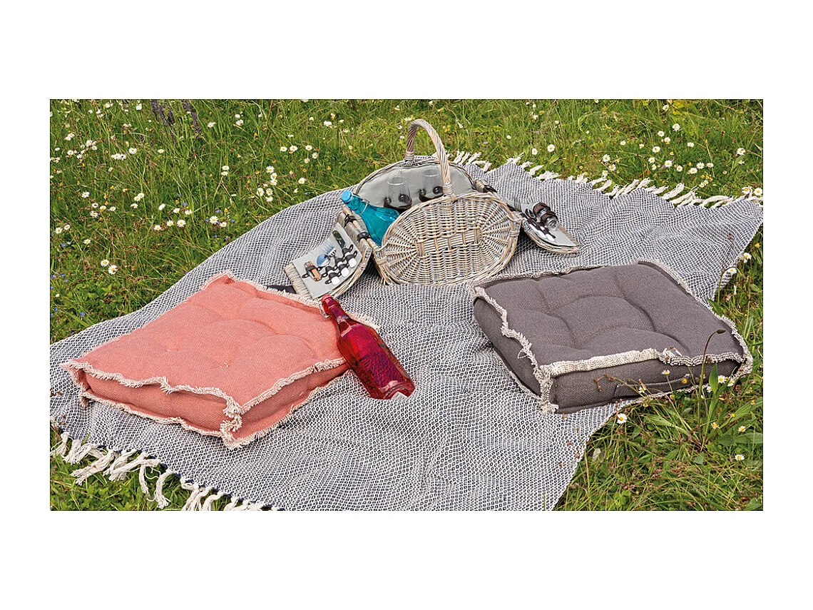 Panier pique-nique 2 personnes osier gris