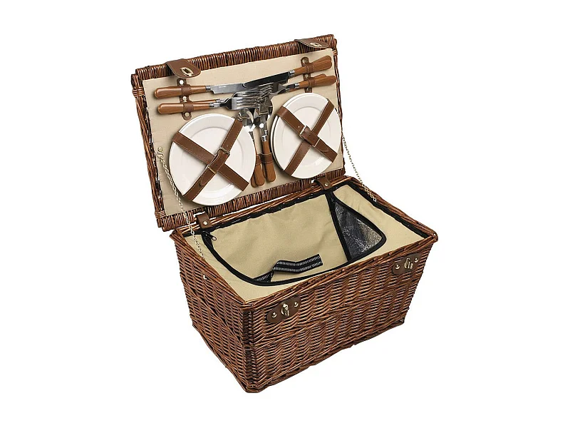 Panier pique-nique isotherme 4 couverts en osier
