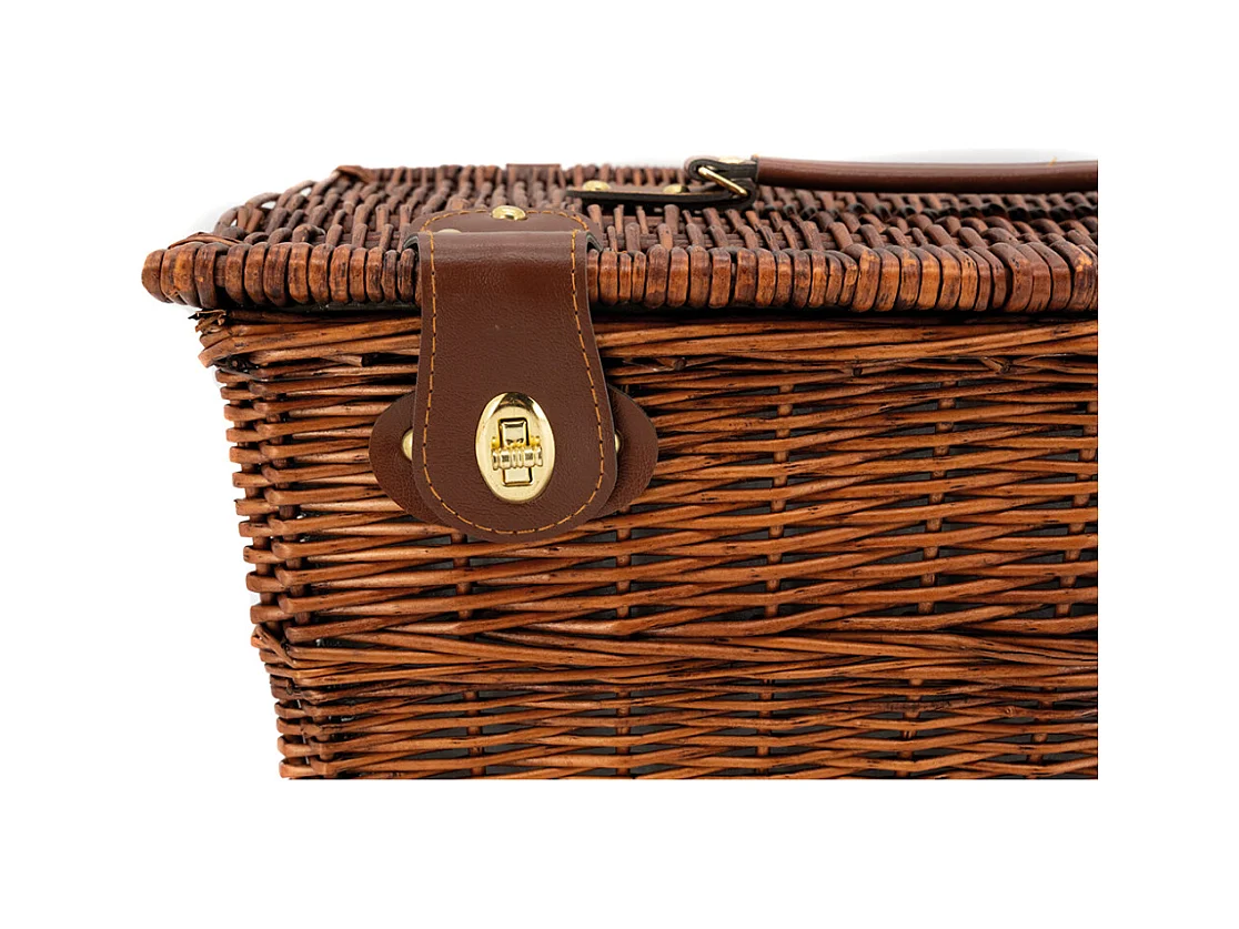 Panier pique-nique isotherme 4 couverts en osier