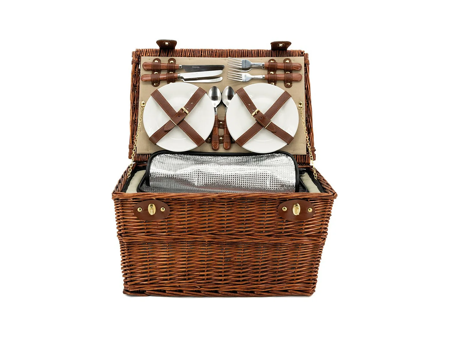 Panier pique-nique isotherme 4 couverts en osier