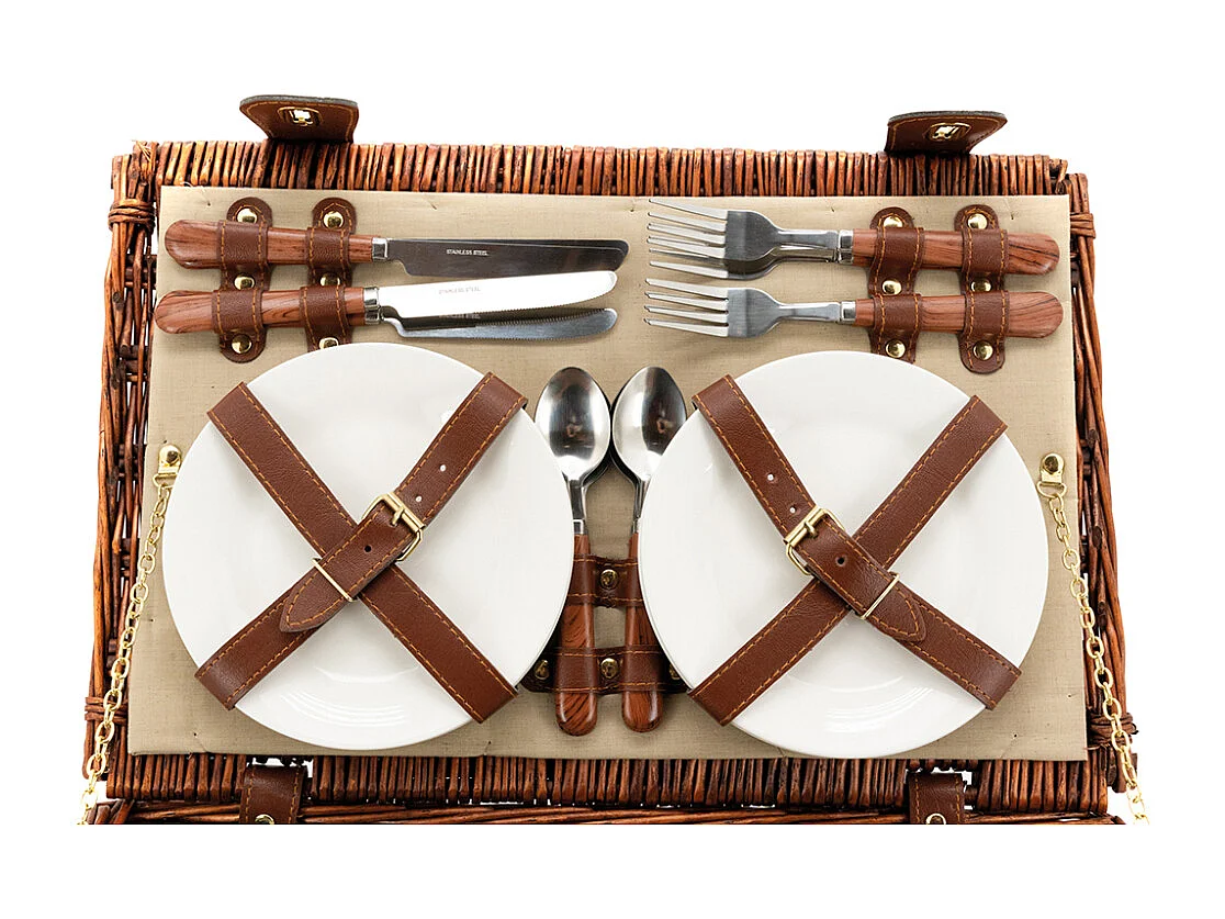 Panier pique-nique isotherme 4 couverts en osier