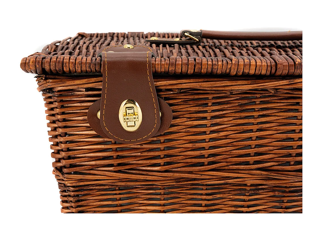 Panier pique-nique isotherme 4 couverts en osier