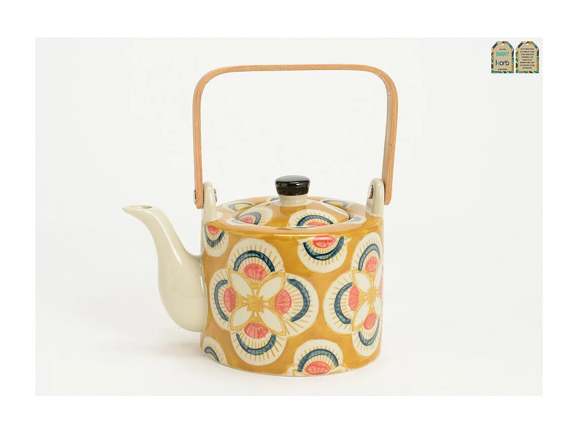 Théière en grès à motifs avec infuseur Imany