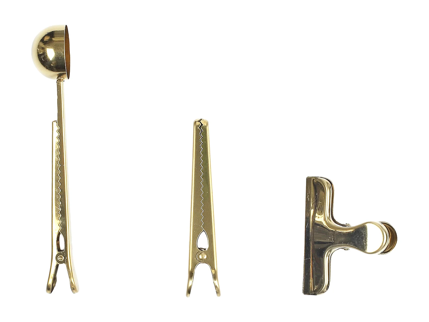 Set 3 Ustensiles A Cafe Dore Or