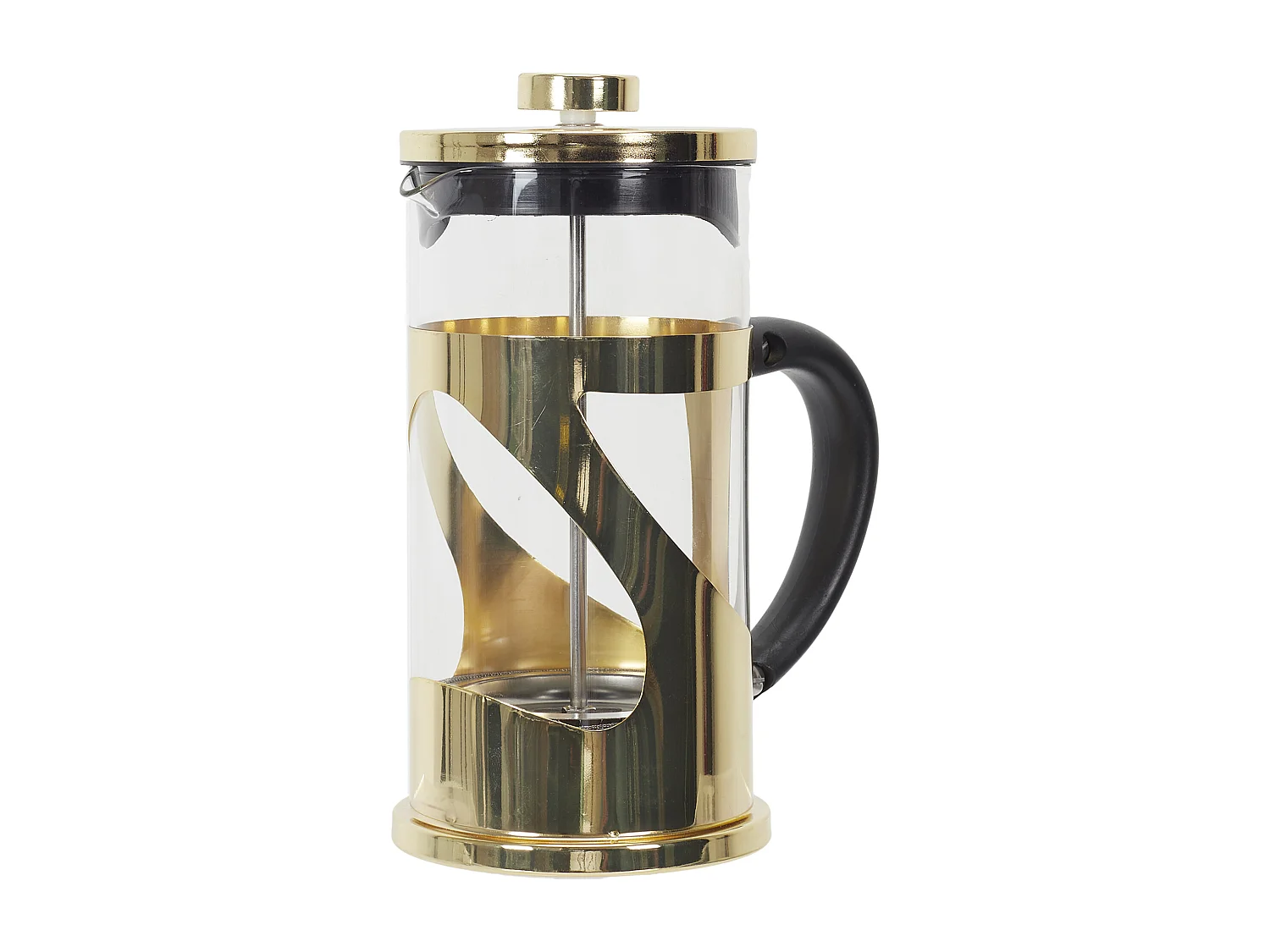 Cafetiere A Piston Metal Doree 60cl Transparent, Noir, Or