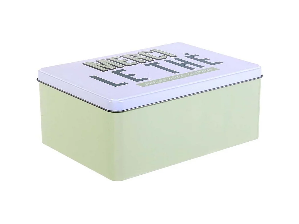 Boîte de Conservation "Ma Boîte à Thé" 20cm Vert