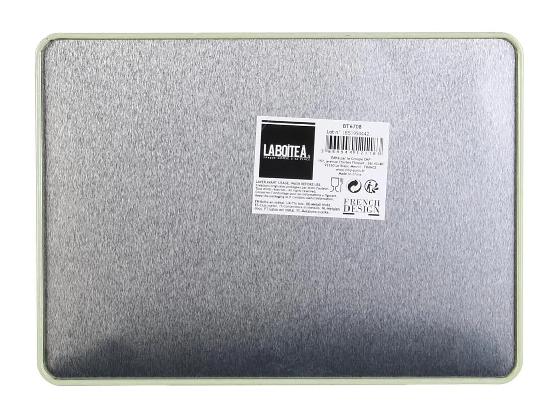 Boîte de Conservation "Ma Boîte à Thé" 20cm Vert